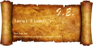 Imrei Elemér névjegykártya